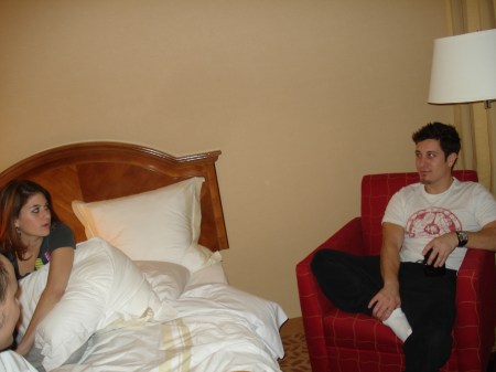 My last memory of the night - Me, Katie, Kerry and Matt sitting around wondering, "when is this party going to get started?!"